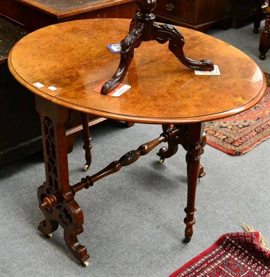 Lot 1263 - A Victorian burr walnut Pembroke table