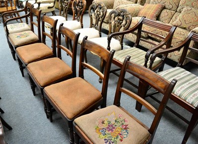 Lot 1293 - A set of six George III mahogany dining chairs