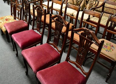 Lot 1294 - A set of four mahogany dining chairs and a pair of mahogany nursing chairs