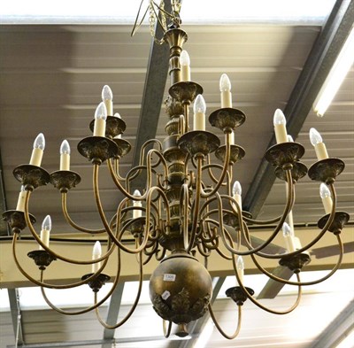 Lot 1305 - A twenty-one light Dutch style chandelier