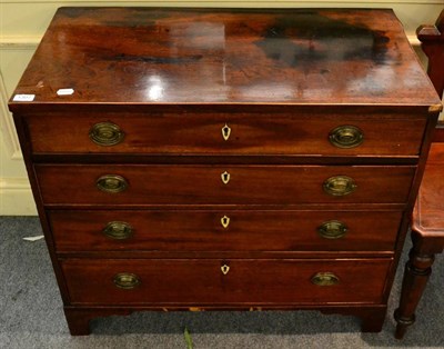 Lot 1307 - A George III mahogany four height chest of drawers