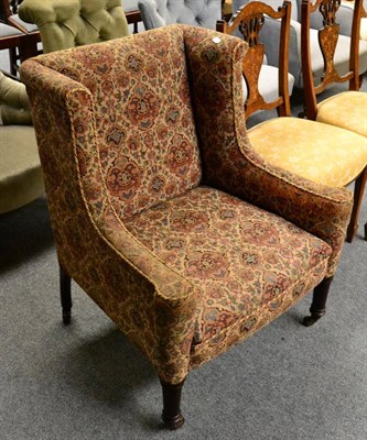 Lot 1309 - A 19th century mahogany framed upholstered armchair