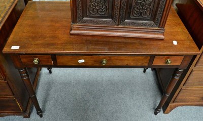 Lot 1341 - A 19th century mahogany side table fitted with three drawers