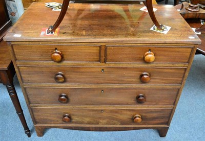 Lot 1343 - A George III mahogany four height chest of drawers