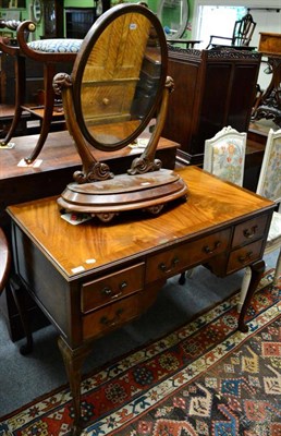 Lot 1348 - A mahogany dressing table together with a Victorian mahogany toilet mirror