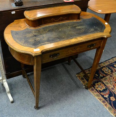 Lot 1350 - A 19th century inlaid rosewood writing table