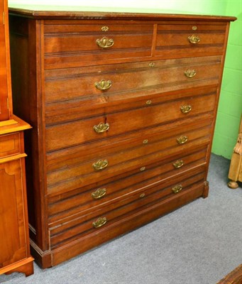 Lot 1370 - A substantial mahogany six height chest of drawers