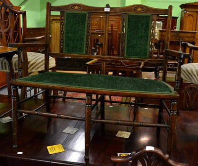 Lot 1394 - An Edwardian mahogany inlaid double seated settee