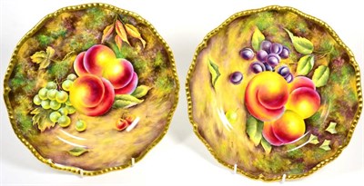 Lot 11 - Two Royal Worcester fruit painted plates, signed B Cox