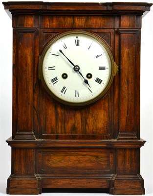 Lot 25 - A Victorian rosewood striking mantel clock
