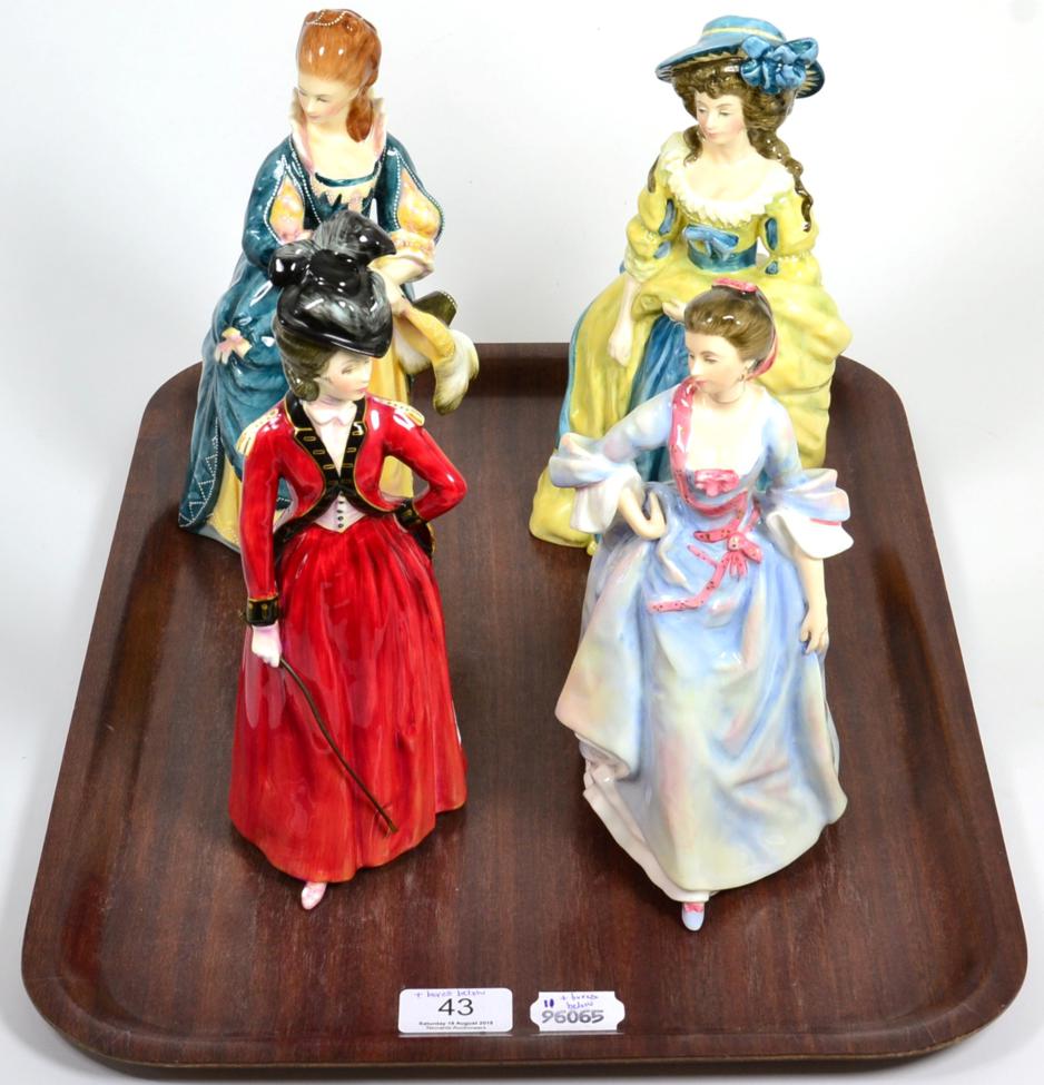 Lot 43 - Four Royal Doulton figures Sophia Charlotte Lady Sheffield HN3008, The Hon Frances Duncombe HN3009