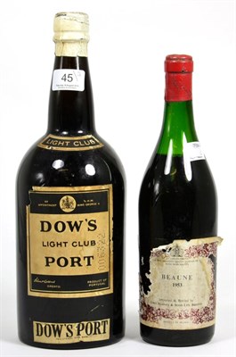 Lot 45 - Dow Light Club Port, magnum; Beaune 1953, Harvey & Sons bottling (two bottles)