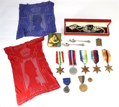 Lot 90 - A Second World War Naval group of four medals and biography to Donald Winter; a small quantity...