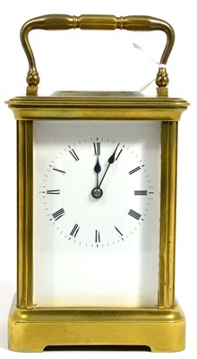 Lot 103 - A brass striking and repeating carriage clock, movement stamped B within a circle