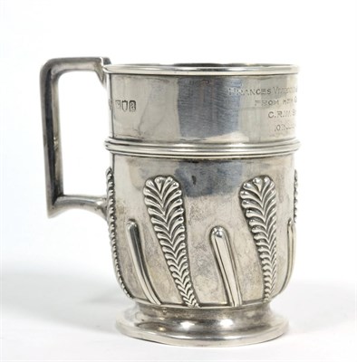 Lot 108 - A late Victorian silver christening mug, Goldsmiths & Silversmiths, London 1896, of good heavy...