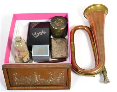Lot 123 - A selection of collectors items consisting of a cigarette case; a bronze cast plaque; a silver...