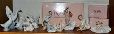 Lot 153 - Eleven Nao figures including swans and ballerinas (some boxed)