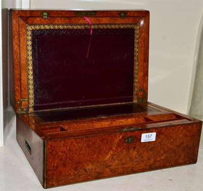 Lot 157 - A 19th century burr writing slope