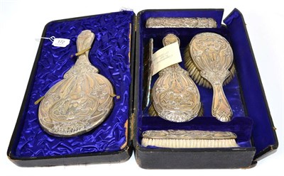 Lot 172 - A silver backed dressing table set
