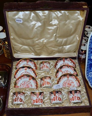Lot 178 - A Royal Crown Derby coffee service, pattern 2712, in a fitted case