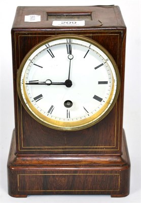 Lot 209 - A rosewood mantel timepiece