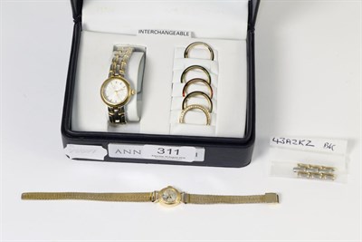 Lot 311 - A boxed Anne Klein II interchangeable lady's wristwatch; with a Rotary lady's watch (2)