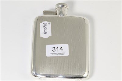 Lot 314 - A George VI silver engine turned hipflask, by Dixon & Sons, Sheffield, 1939, 14cm high, 7.6ozt