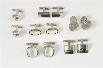 Lot 315 - Six pairs of silver cufflinks