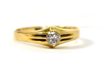 Lot 320 - An old cut solitaire diamond ring, in an extended claw setting, to a tapered shank, estimated...