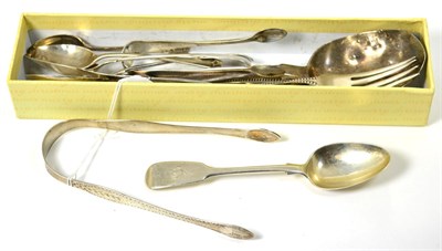 Lot 335 - A Danish silver spoon, Christian Heise, 1923; together with a group of further silver flatware...