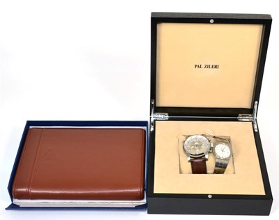 Lot 351 - A Tissot quartz wristwatch; a Pal Zileri chronograph wristwatch; and a Rapport London double...