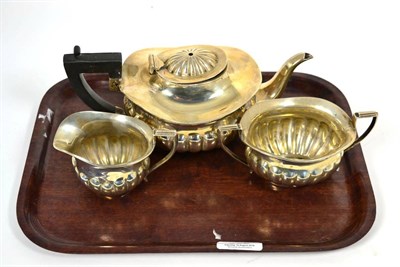 Lot 362 - A three piece silver tea service