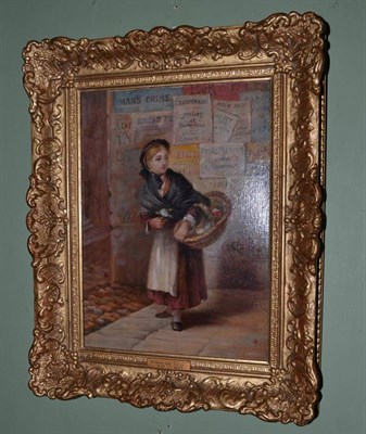 Lot 1026 - Henry Towneley Green (1836 - 1899), ";Flower Seller";, initialled and dated 1873, oil on board,...