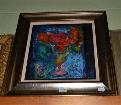 Lot 1030 - Martin Dutton (Contemporary), ";Still Life with Poppies";, signed, oil on board