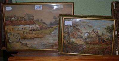 Lot 1038 - A. Blackburn (19/20th century) 'Markington', a pair, signed, watercolours, 25cm x 36cm; with a...