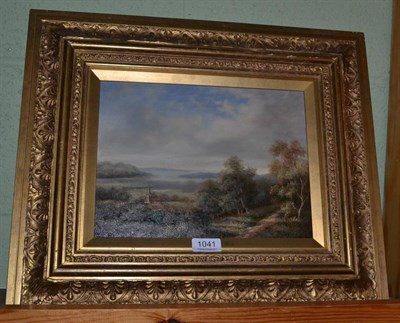 Lot 1041 - P Cooper (circa 1900) English, Landscape with country village, signed, oil on panel