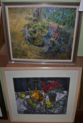 Lot 1043 - Martin Dutton (Contemporary - ), ";Still Life with Indian Kettle, signed, oil on board together...