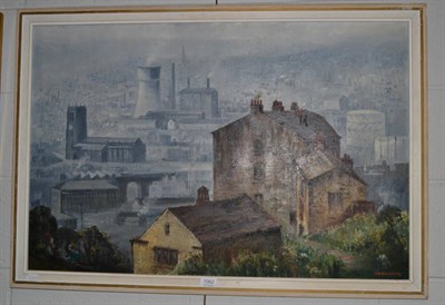 Lot 1062 - *Hardacre (20th/21st century), ";Halifax from Southowram Bank";, signed oil on board