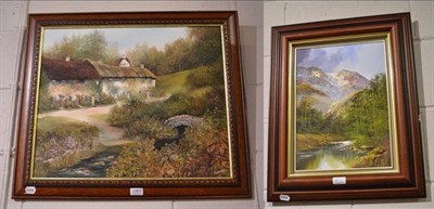 Lot 1067 - Terence Evans (Contemporary) River Scene, signed, acrylic; together with another (2)