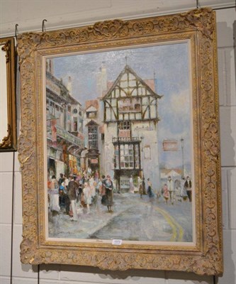 Lot 1073 - Pierre Sebastian (20th century) French, Northern French street scene, signed, oil on canvas