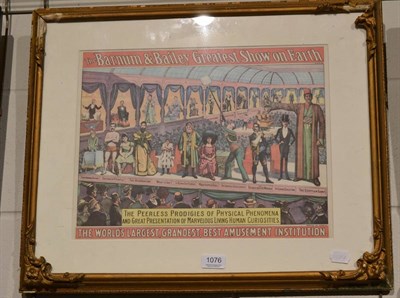 Lot 1076 - A reproduction Barnum & Bailey 'Greatest Show on Earth' poster/print