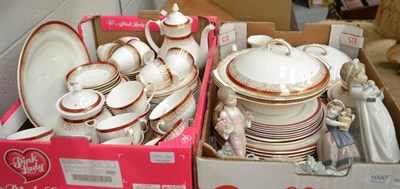 Lot 1090 - Two Lladro figures, collectors plates, Royal Grafton Majestic dinner/tea service, prints etc