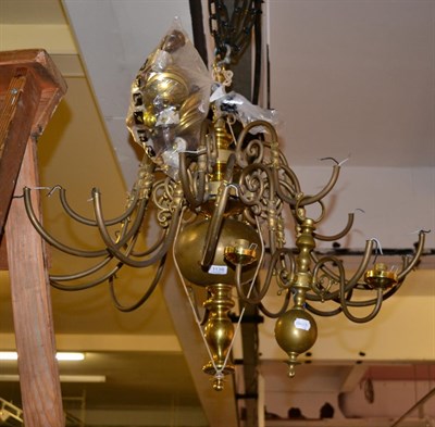 Lot 1139 - A gilt metal chandelier