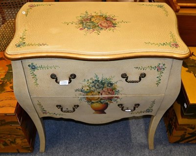 Lot 1165 - A painted two drawer commode