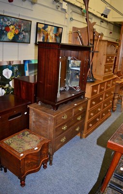 Lot 1177 - A Chinese style low table with together with a commode; a triptych mirror; a Victorian cast...