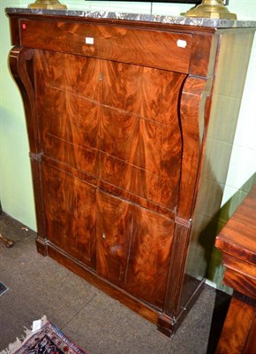 Lot 1196 - A 19th century mahogany veneered secretaire a abbatant