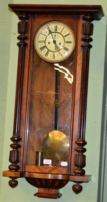 Lot 1207 - A double weight driven Vienna type wall clock