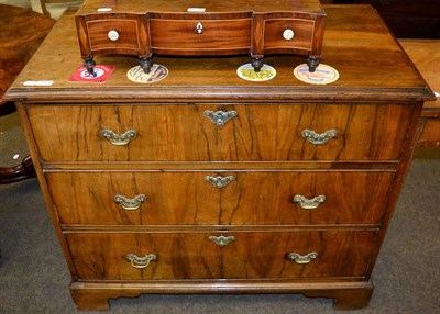 Lot 1229 - A George II walnut three height chest of drawers