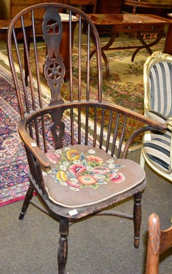 Lot 1240 - A 19th century Windsor armchair