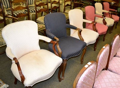 Lot 1244 - A matched set of six upholstered armchairs